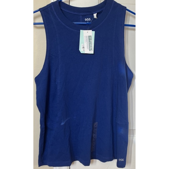 DSG retro muscle tank Women's Small Blue Cobalt Sleeveless Top NWT activewear - Picture 1 of 3